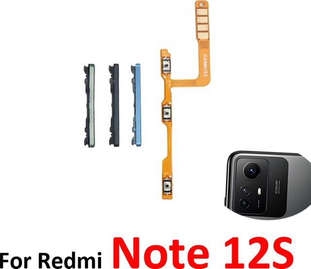 Xiaomi Redmi Note 12S Lautstärketasten und Ein/Aus-Schalter Flexkabel Ersatzteil Schwarz Blau Grün - Bild 1