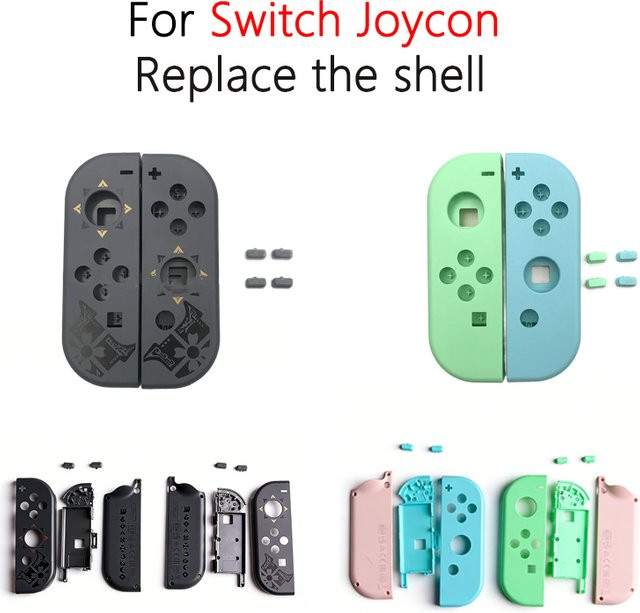 ERIKOLE Ersatzgehäuse Set für Nintendo Switch JoyCon in Transparent und Multicolour - Bild 1