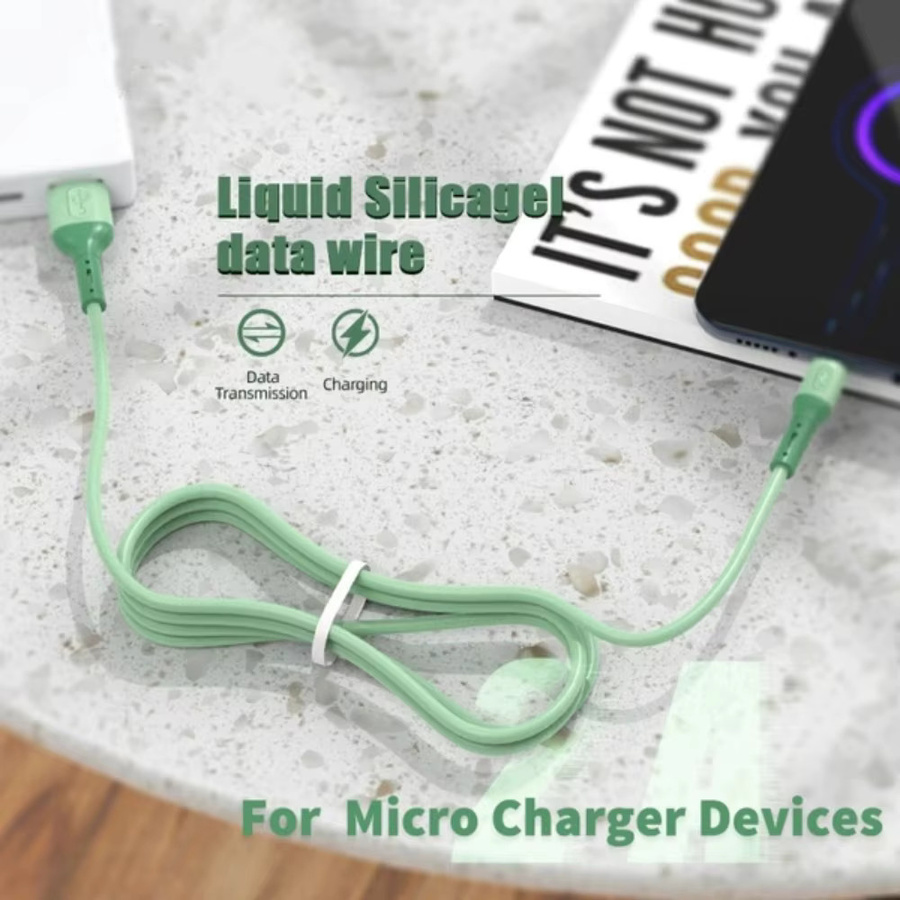 Langlebiges USB-Schnellladekabel aus flüssigem Silikon mit Micro-USB und USB-C Anschlüssen in Lila, 3 A Hochgeschwindigkeits-Datenkabel - Bild 4