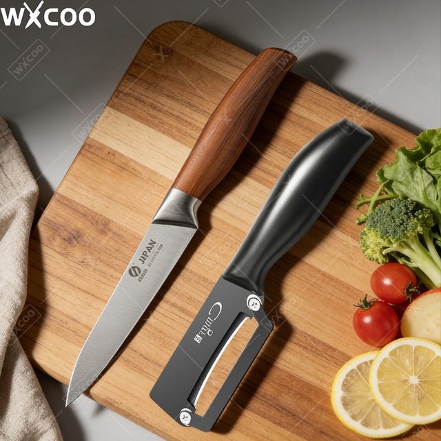 WXCOO Multifunktionales Obstmesser und Obstschäler aus Edelstahl für Karotten und Obst - Bild 1