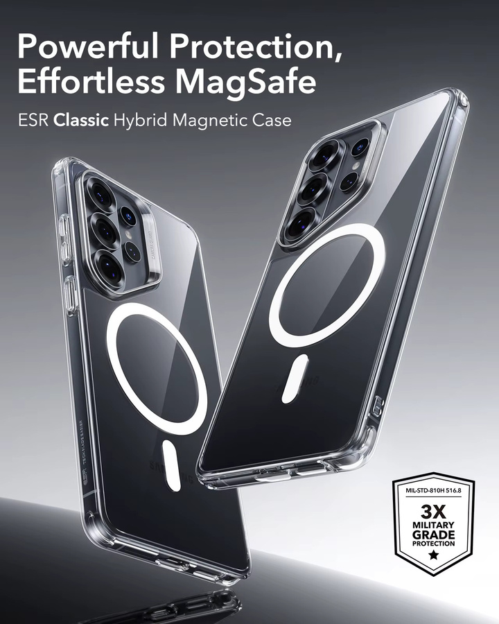 ESR Militärschutz-Handyhülle Classic Series für Samsung Galaxy S26 Ultra kompatibel mit MagSafe in Schwarz oder Transparent - Bild 2