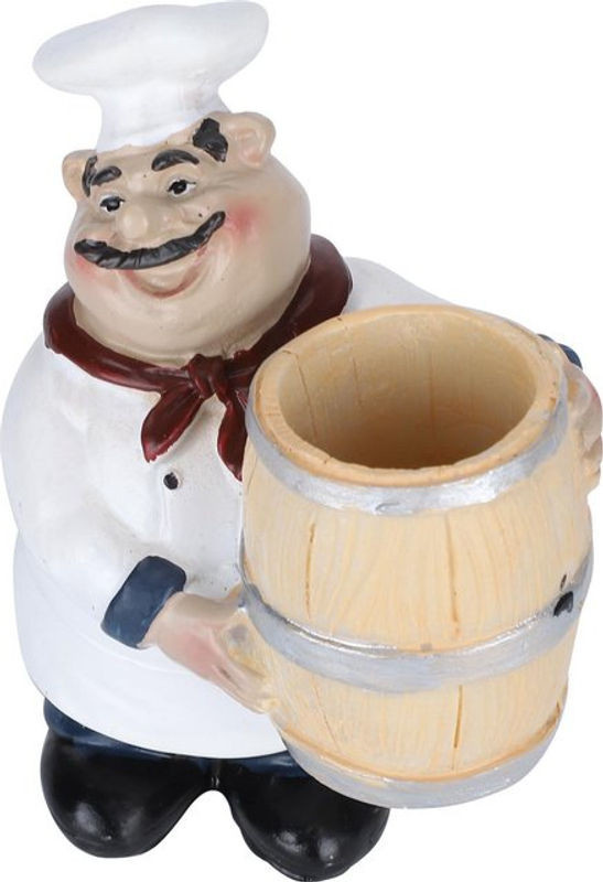 GoolRC Zahnstocherhalter Chef Statue aus Kunstharz in Weiß als Nordic Tischdekoration für Restaurants - Bild 1