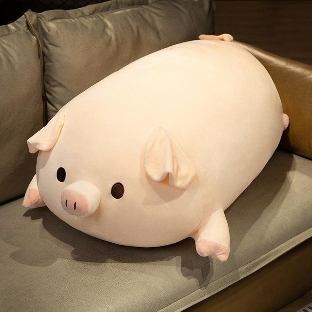 Weiches liegendes Schwein Puppe Plüschtier, Rosa / Pink - Bild 1