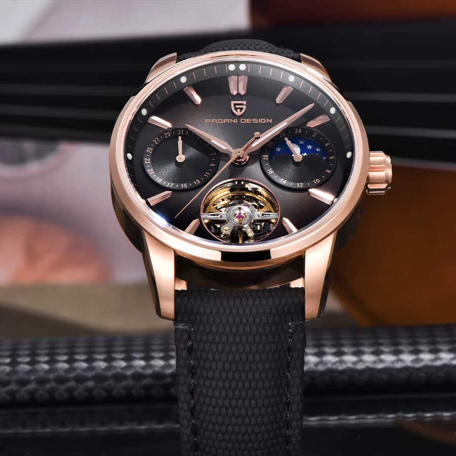 Pagani Design Armbanduhr, Automatik, Edelstahl, Mondphase, 41 mm, Herren - Bild 2