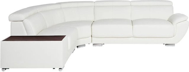 Vente-unique Sofa Nahia L-Form in Weiß ohne Schlafmöglichkeit Breite: 306 cm, Tiefe: 159 cm, Höhe: 78 cm - Bild 1