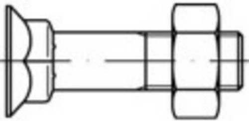 TOOLCRAFT Senkschrauben mit Vierkantansatz M12 x 45 mm, Außensechskant DIN 608 aus Stahl, 100 Stück - Bild 1
