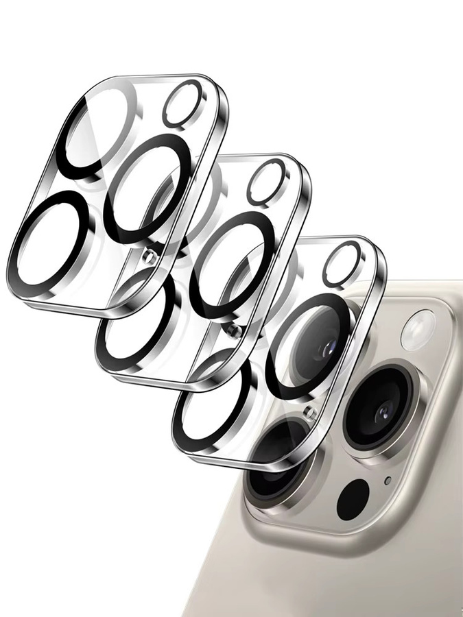 3er-Set transparente Kameralinsenschutzfolie aus 9H Glas für iPhone 11 12 13 14 15 16 Pro Max und Plus Modelle kratzfest - Bild 7