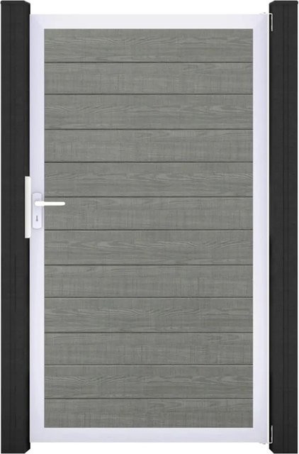 GroJa Tor Basicline Schmal 1-flg. Schwenkflügel Grey Ash Cut B: 100 cm, H: 180 cm - Bild 1