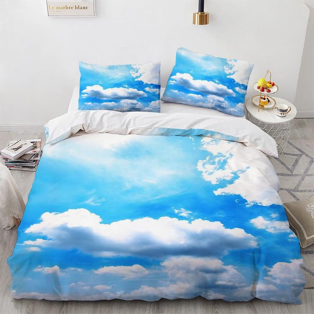 Bettbezug-Set mit blauem Himmel und Wolken von Binchi Outdoor Product für Kinder, B/H: 140 x 210 cm - Bild 1