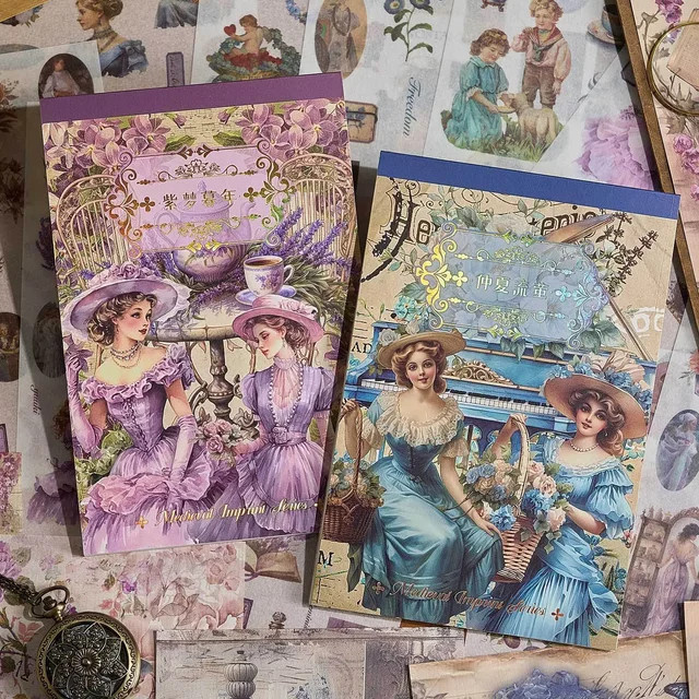 50 Stück historische Figuren-Aufkleberbuch mit mittelalterlicher Mark-Kollektion im europäischen Stil für Scrapbook-Dekorationen, Mehrfarbig - Bild 1