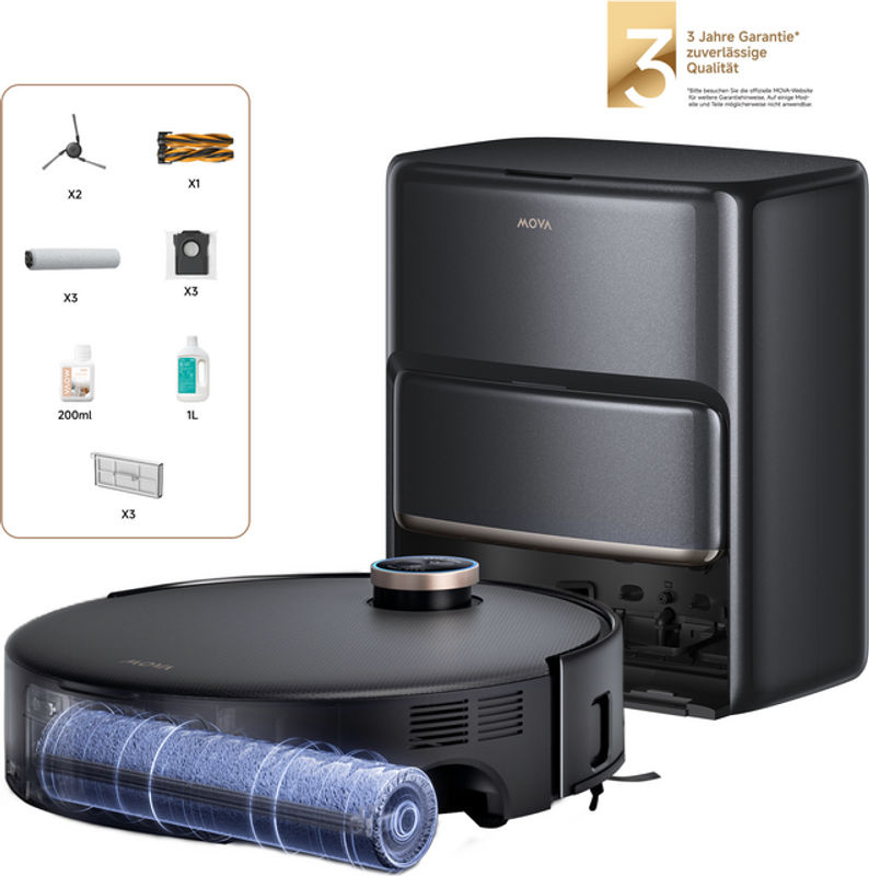 Mova Z60 Ultra Roller Complete Saug- und Wischroboter mit Laser-Navigation in Schwarz - Bild 2