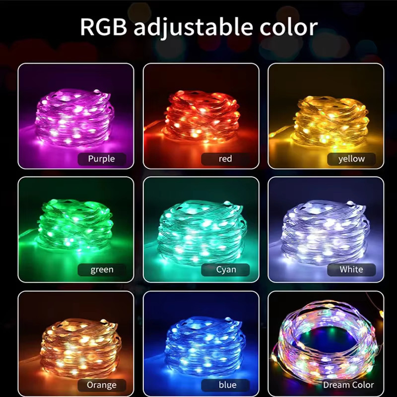 TLEDMP LED-Lichterkette mit USB-Stecker, wasserdichte Draht-Lichterkette aus Kupfer in Silber und Multicolour, 2–30 m für Weihnachten, Hochzeit und Party-Dekoration - Bild 2