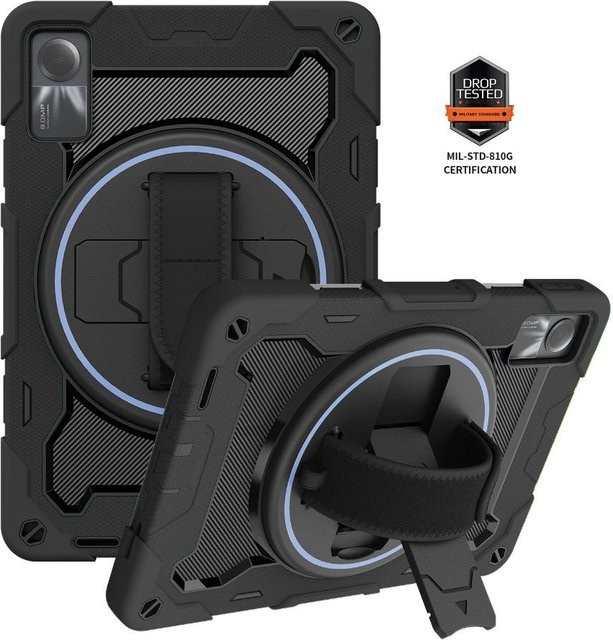 Xiaomi Schutzhülle für Redmi Pad SE 11 und Redmi Pad Pro 12.1/6S Pro 12.4 mit drehbarem Halter und Griff, Schwarz - Bild 1