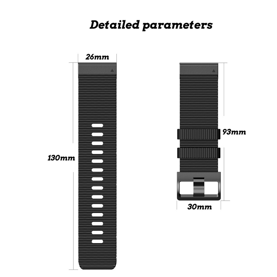 Runcool Uhrenarmband Nylon, Schwarz, Unisex - Bild 2