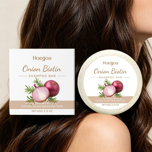 HOEGOA Zwiebel- und Biotin-Shampoo-Seife, Trockenes Krauses Haar - Bild 1