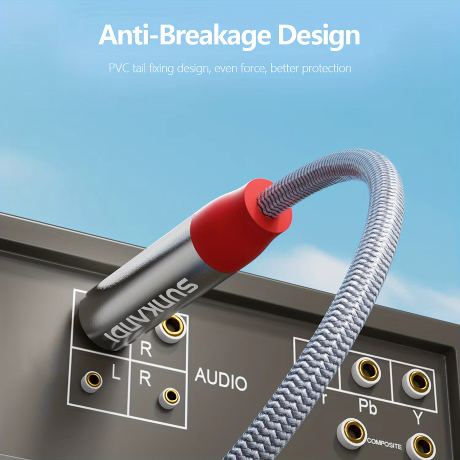 SUNKANDI Dual 1/4 Zoll TS auf Dual RCA Interconnect Kabel, grau - Bild 5
