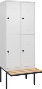 C+P Doppelstock-Spind Classic PLUS Sitzbank mit 2 Abteilen und Buche-Hartholz Sitzfläche, B/T/H: 212 x 80 x 81,5 cm - Bild 1