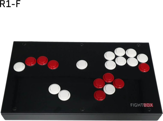 FightBox R1-F Arcade-Spielcontroller All Button Style Frame in Schwarz mit Sanwa-Tasten und Raspberry Pi PICO Board - Bild 1
