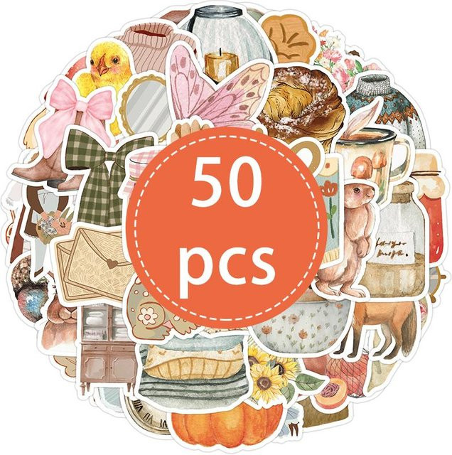 Fashnics Sticker Pack 50-teiliges Set Vintage Ästhetische Aufkleber - Bild 1