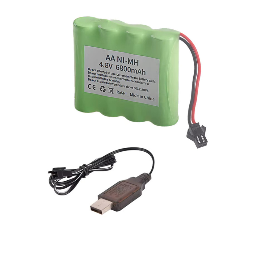 RC.BURST NiMH AA Akku Set mit Ladegerät, 4,8 V, 6800 mAh, SM-Stecker, für RC-Spielzeug, Autos und Roboter - Bild 2