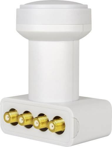 MegaSat Quad-LNB Profi mit 4 Teilnehmern, 40 mm Feedaufnahme und vergoldeten Anschlüssen, Weiß - Bild 1