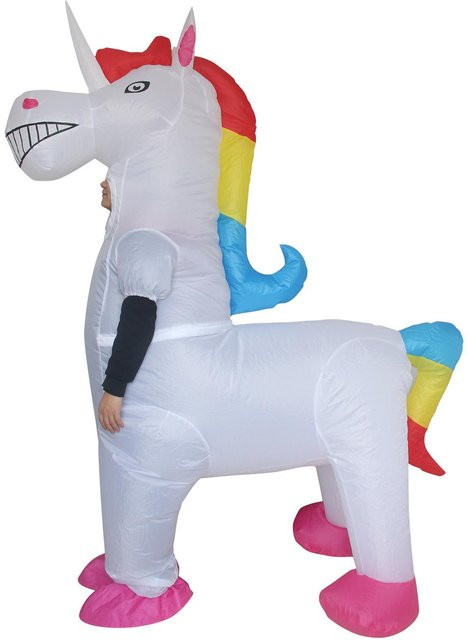 Chose One Aufblasbares Halloween-Pferdekostüm, Einhorn, Weiß - Bild 1