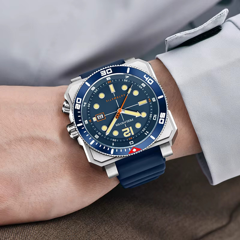 LIGE Armbanduhr Automatik, Edelstahl, Blau, Herren - Bild 6