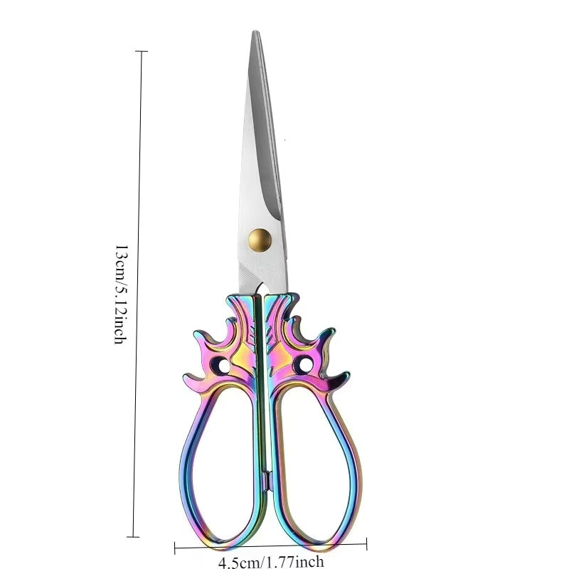 Professionelle Edelstahl-Stickereischere im Retro-Design mit scharfer Spitze in Gold zum Schneiden von Fäden - Bild 2