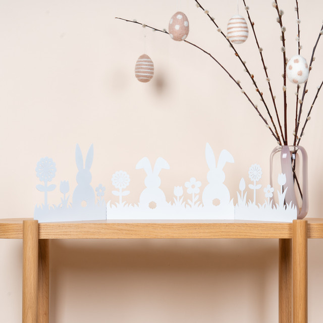 BLUME2000 Deko-Silhouette Hase aus Metall in Weiß für Ostern - Bild 1