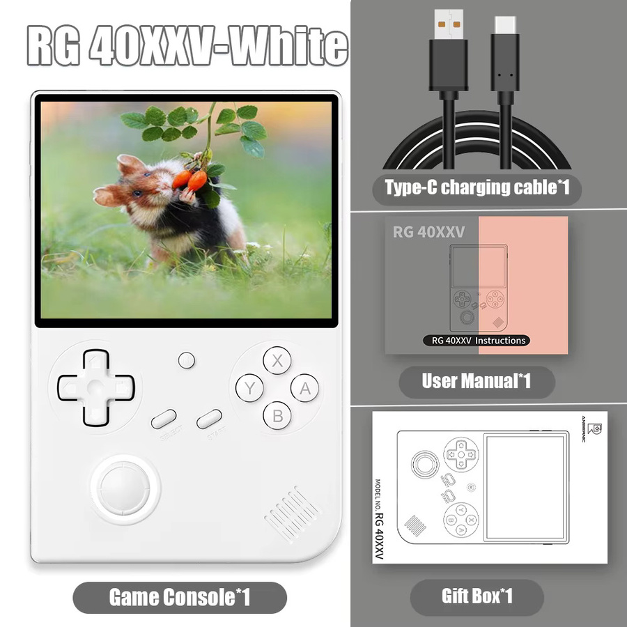 Anbernic RG 40XXV Retro Handheld-Spielkonsole mit 4,0 Zoll IPS-Bildschirm, 64-Bit Linux, Wi-Fi und Bluetooth in Weiß - Bild 3