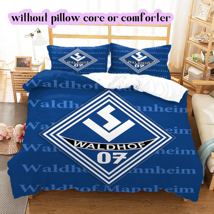 Lalilata Home SV Waldhof Mannheim 07 Muster Bettwäsche Set in Blau und Weiß mit Reißverschluss, B/B: 220 x 240 cm, inklusive 1 Bettbezug und 2 Kissenbezügen - Bild 4