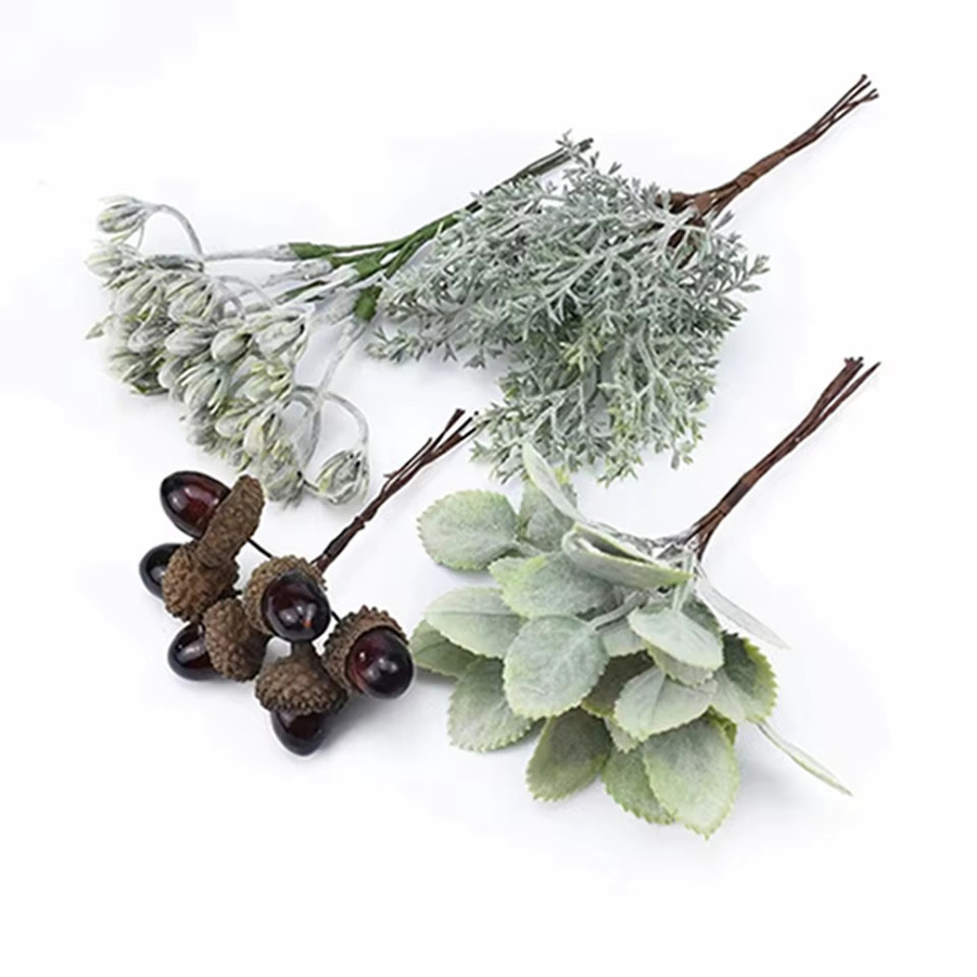 XIAOYINMO Künstliche Blumen in Grün aus Kunststoff für DIY Dekoration und Kränze - Bild 1