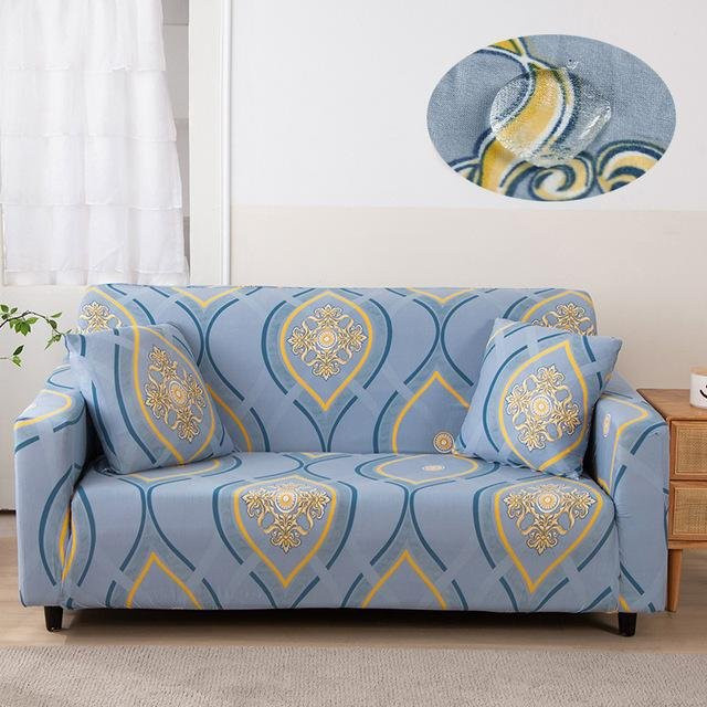 Housmife Wasserdichter Sofabezug mit Blumenmuster, elastischer Couchbezug aus Polyester und Elasthan für Ecksessel und Sektionalsofas, Breite: 140 cm - Bild 1
