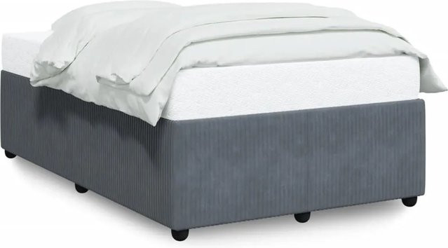 vidaXL Bettgestell aus Samt in Dunkelgrau, B/T/H: 120 x 190 cm - Bild 1
