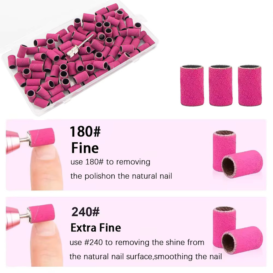 100 Stück Rose Nagel Schleifbänder für elektrische Nagelbohrer, UV Gel Acryl Entferner - Bild 3
