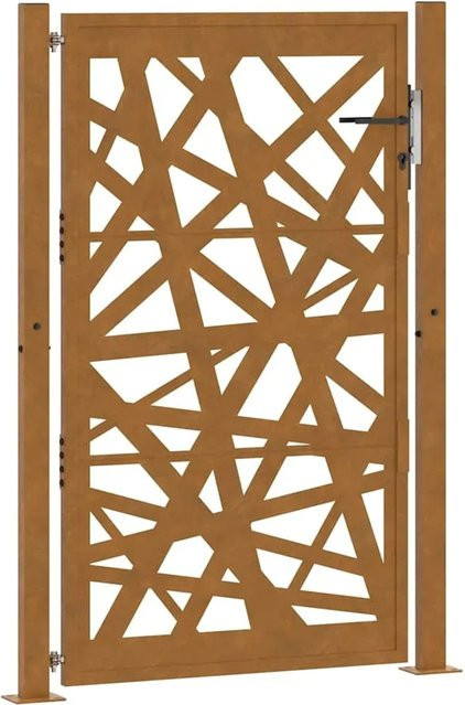 vidaXL Gartentor aus Cortenstahl in Braun, B: 110 cm, H: 155 cm - Bild 1