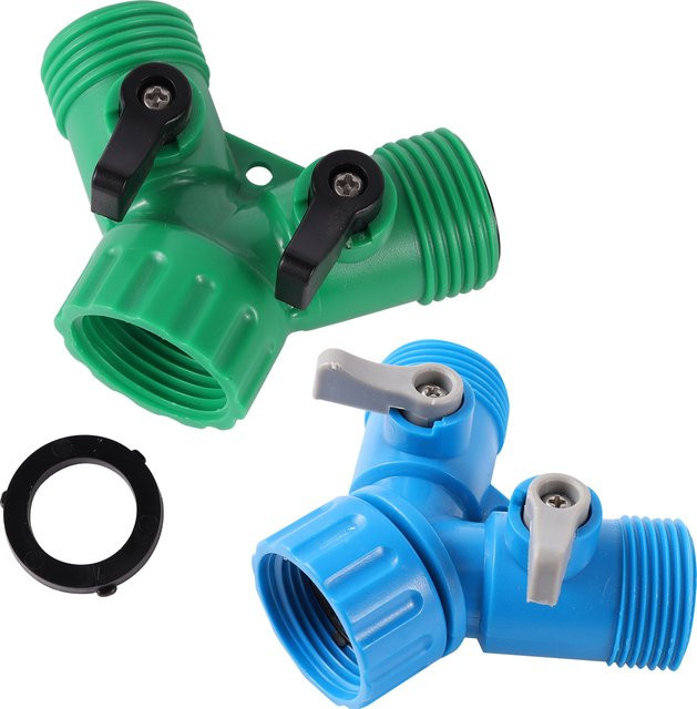 Gartenschlauch Umlenkadapter mit Durchflussregelventil und Wasserhahn-Anschluss - Bild 1