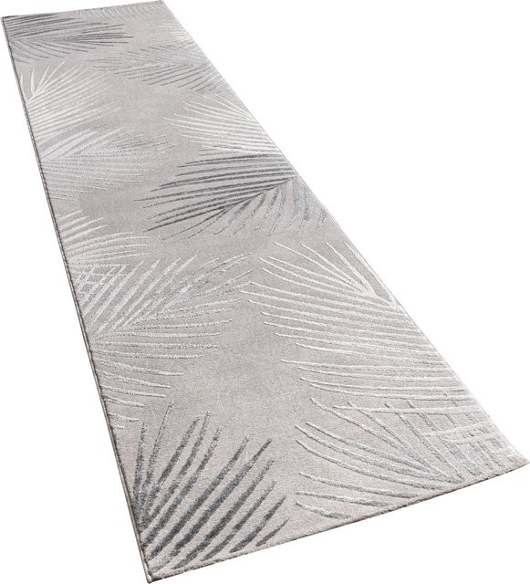 Teppich Tiana Grau mit Blätterdesign und Hoch-Tief-Effekt, B/T: 80 x 300 cm - Bild 1