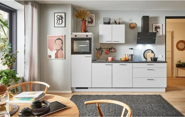 pino Küchenzeile Lichtgrau mit Geräteschrank, Breite: 250 cm, Höhe: 174 cm, Tiefe: 60 cm - Bild 1