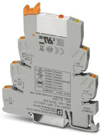 Phoenix Contact PLC-RPT- 24DC/21AU/MS Relaisbaustein, Grau, Nennspannung: 24 V/DC, Schaltstrom: 50mA, 1 Wechsler - Bild 1