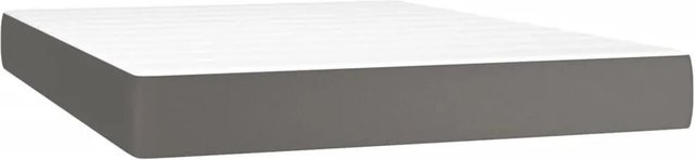 vidaXL Taschenfederkernmatratze in Grau und Weiß mit Kunstleder Bezug B: 140 cm, T: 200 cm, H: 20 cm - Bild 1