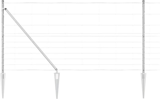 vidaXL Zaunpfosten aus Stahl, rechteckig, silber, Höhe: 120 cm, Breite: 5 cm - Bild 1