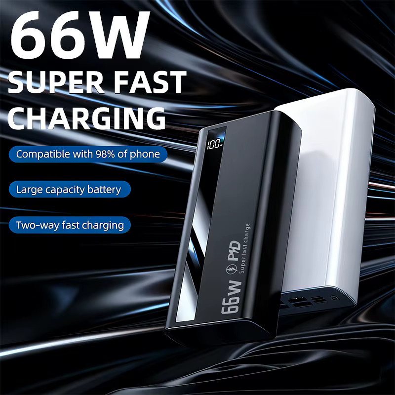 Cohana Externe Powerbank 60000mAh mit 66W Superschnellem Laden, Tragbares Ladegerät für iOS & Android in Weiß - Bild 3