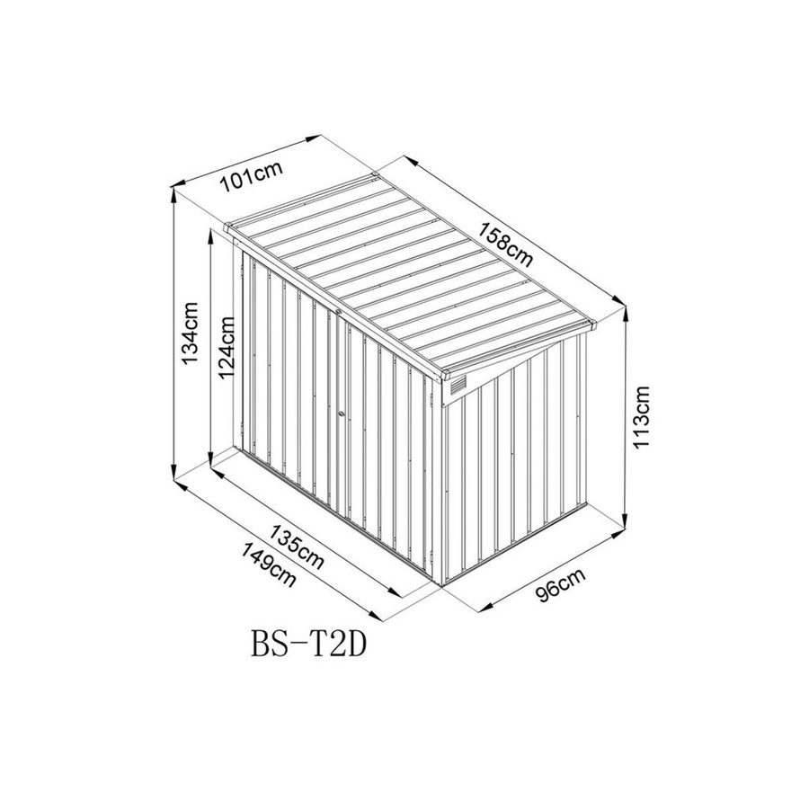 Westmann Metall Mülltonnenbox 2-fach für 2x 240 l, anthrazit und lichtgrau, B/H/T: 158 x 134 x 101 cm - Bild 5