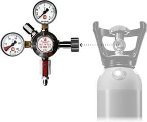 Clage Druckminderer DMBCS mit Standard-CO2-Anschlussgewinde 1/2 Zoll in Silber - Bild 1