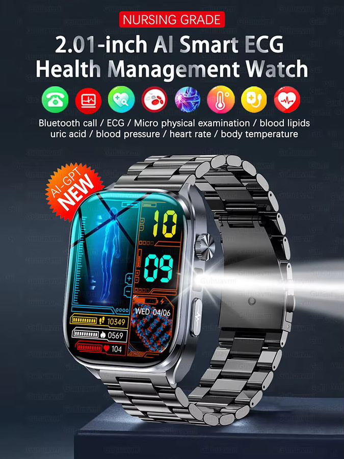 GUHUAVMI Smartwatch, Blau, Unisex - Bild 6