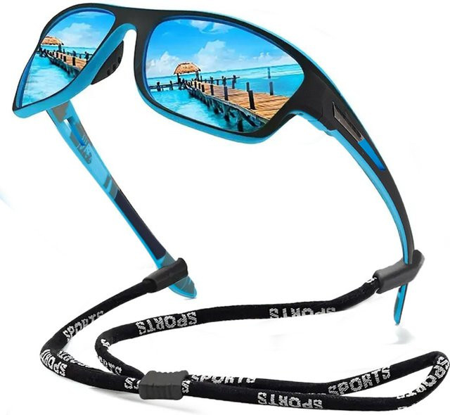 Hindfield Sportsonnenbrille, Vollrand, Kunststoff, blau - Bild 1