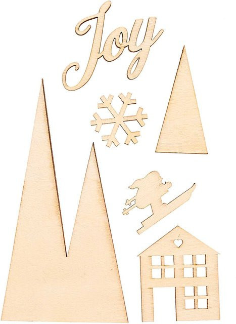 Rico Design Holzdeko-Set Berglandschaft für XL-Dekohaube in Naturfarbig - Bild 1