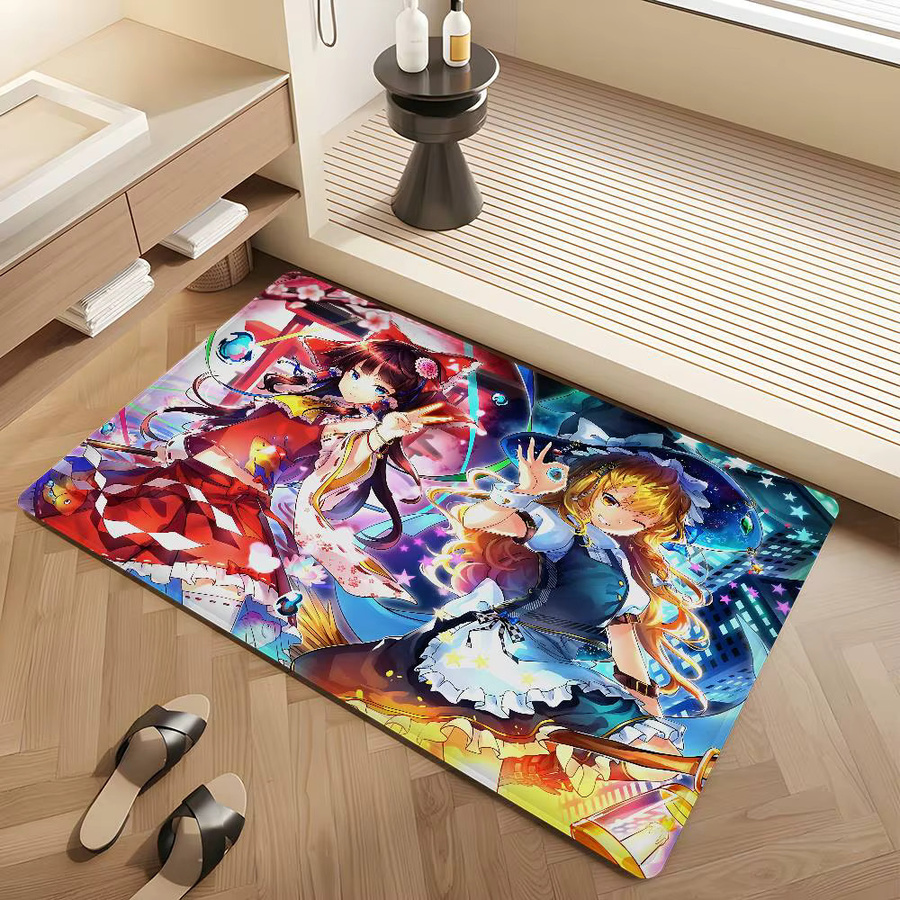 Touhou Project Bodenteppich mit Streifenmuster, rutschfest und wasserabsorbierend, Mehrfarbig, B: 60 cm, T: 40 cm - Bild 6