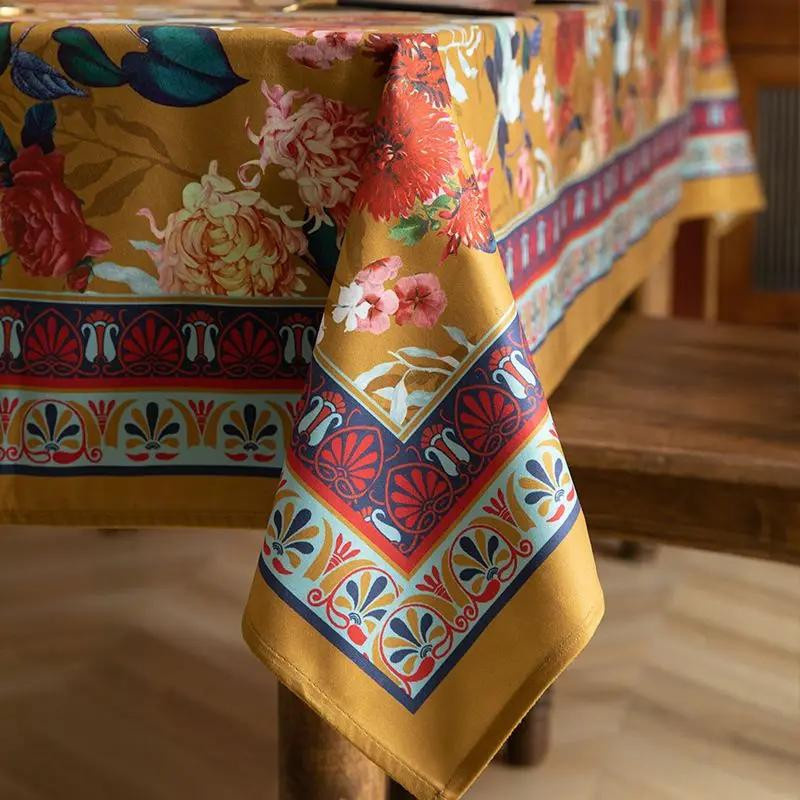 Staubdichte Tischdecke mit Blumenmuster im Landhausstil, rechteckige Tischdecke aus Jacquard-Material, Mehrfarbig, B/T: 140 x 180 cm - Bild 1